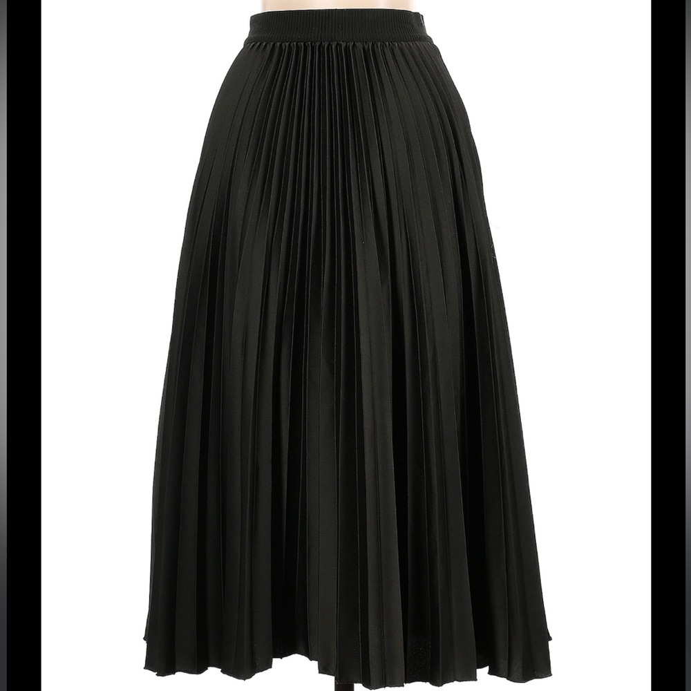 Vintage 80s Escada Accordion Pleated Fine Wool Midi Maxi Length Skirt